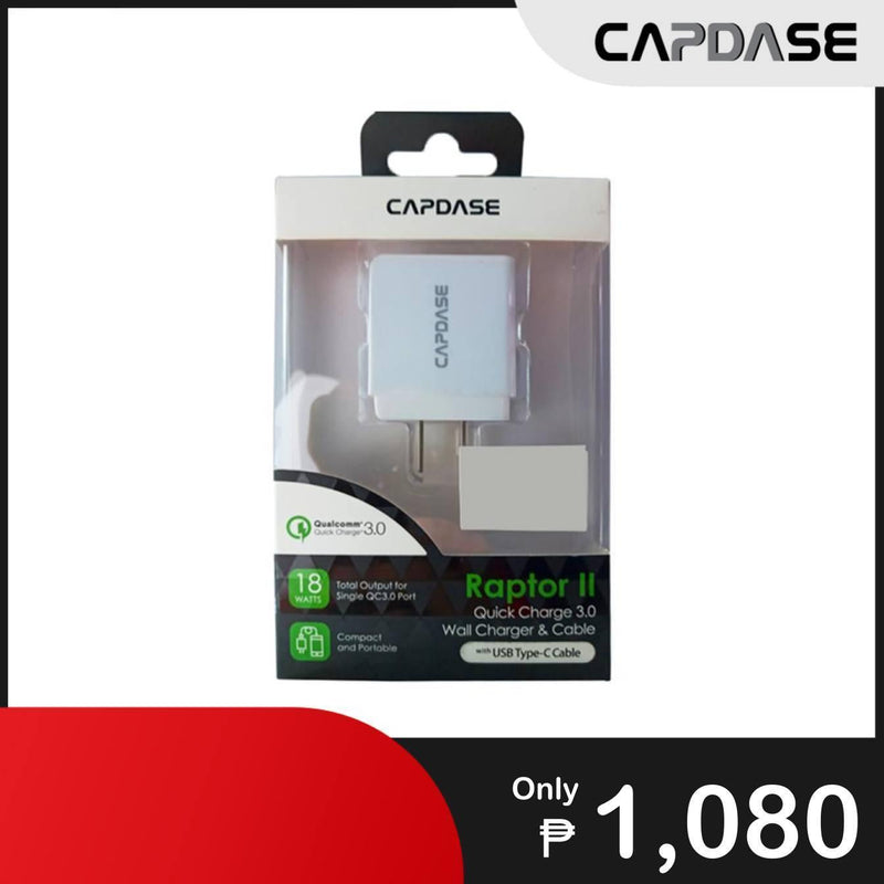 Capdase Raptor II Qualcomm Quick Charge 3.0 with USB Type-C Cable (White) - Accessories - Save 'N Earn Wireless