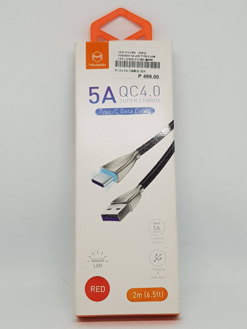 MCDODO 5A QC4.0 SUPER CHARGE TYPE-C DATA CABLE