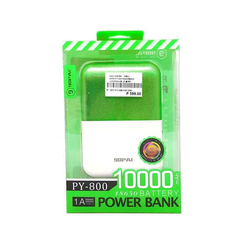 PY-800 POWERBANK 10,000mAh Powerbank (Green)