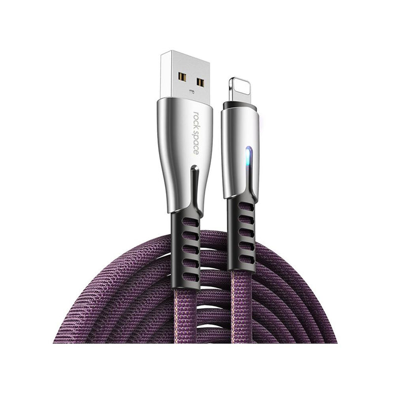 Rock Space M2 Zn-alloy Lightning Fast Charge & Sync Cable Black RCB0670