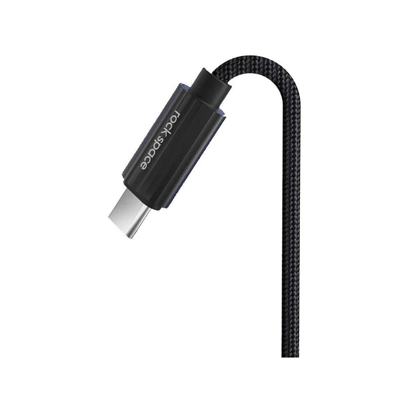 Rock Space R11 Micro Metal Braided Fast Charge & Sync Cable (Black)